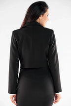 Women Blazer - Stretchable - 1-Button - Black -Guocali