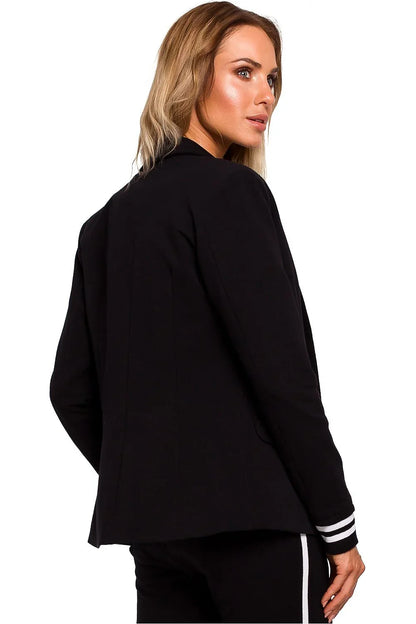Women Blazer - Stretchable - 1-Button - Black -Guocali