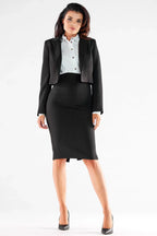 Women Blazer - Stretchable - 1-Button - Black -Guocali