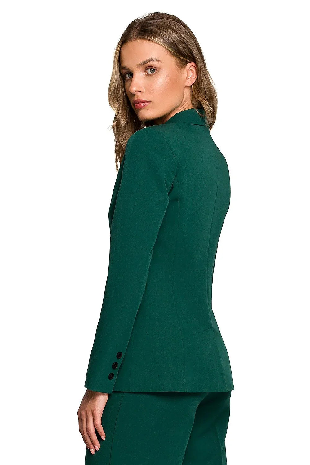 Women Blazer - Stretchable - 1-Button - Green -Guocali