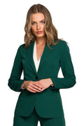 Women Blazer - Stretchable - 1-Button - Green -Guocali