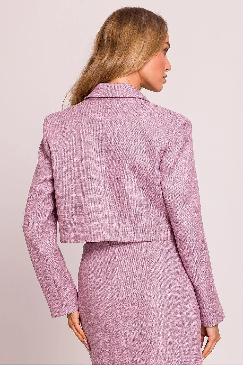 Women Blazer - Stretchable - 1-Button Pink -Guocali