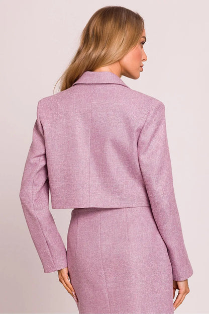 Women Blazer - Stretchable - 1-Button Pink -Guocali