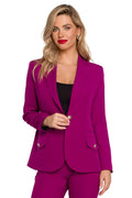 Women Blazer - Stretchable - 1-Button - Purple -Guocali