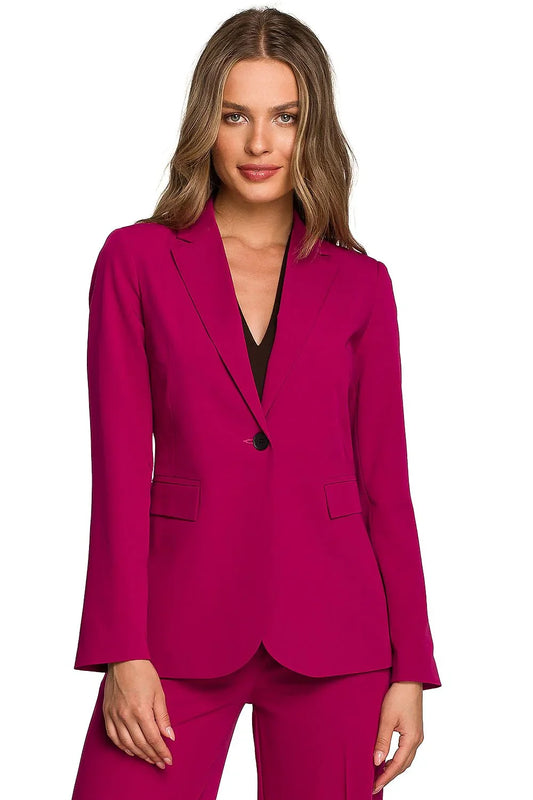 Women Blazer - Stretchable - 1-Button - Purple -Guocali