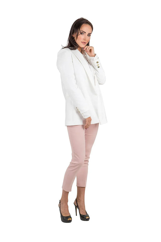 Women Blazer - Stretchable - Button - Beige -Guocali