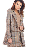 Women Blazer - Stretchable - Button - brown, beige, navy -Guocali