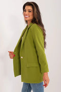 Women Blazer - Stretchable - Button - Green -Guocali