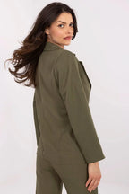 Women Blazer - Stretchable - Button - Green -Guocali