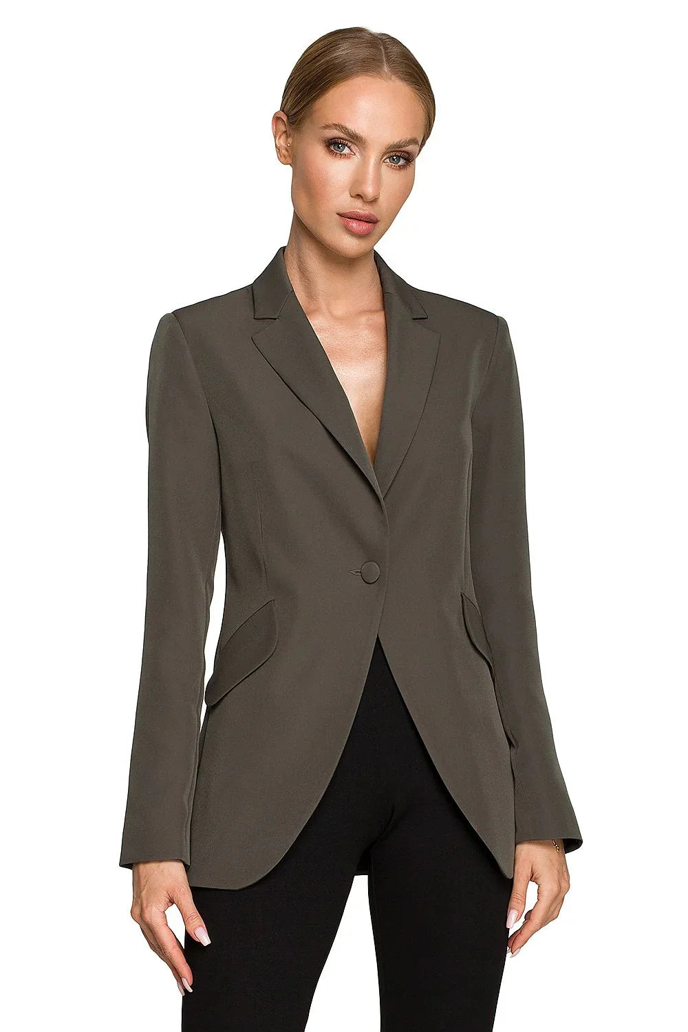 Women Blazer - Stretchable - Button - Green -Guocali
