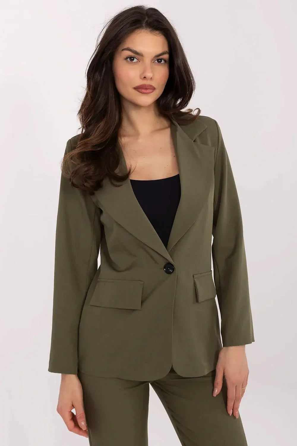 Women Blazer - Stretchable - Button - Green -Guocali