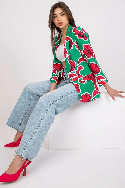 Women Blazer - Stretchable - Button - Green, Red, White -Guocali
