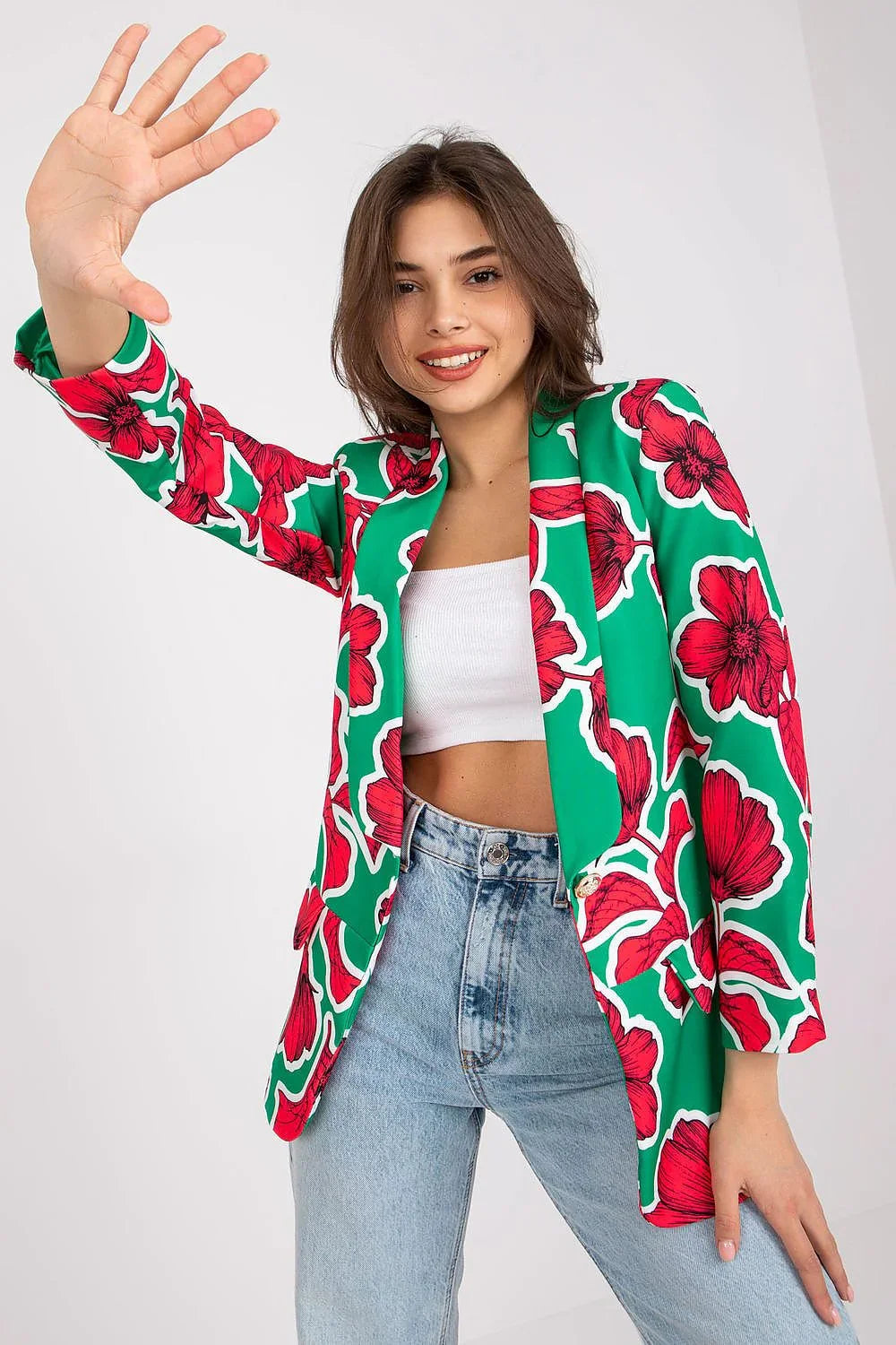 Women Blazer - Stretchable - Button - Green, Red, White -Guocali