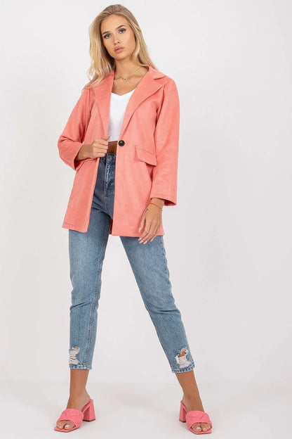 Women Blazer - Stretchable - Button - Pink -Guocali