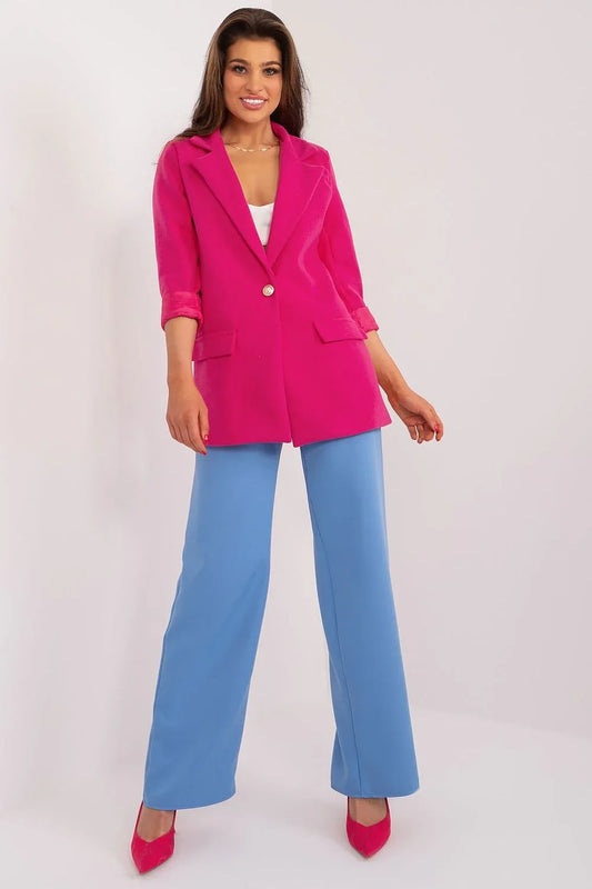 Women Blazer - Stretchable - Button - Pink -Guocali