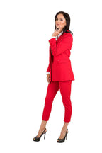 Women Blazer - Stretchable - Button - Red -Guocali