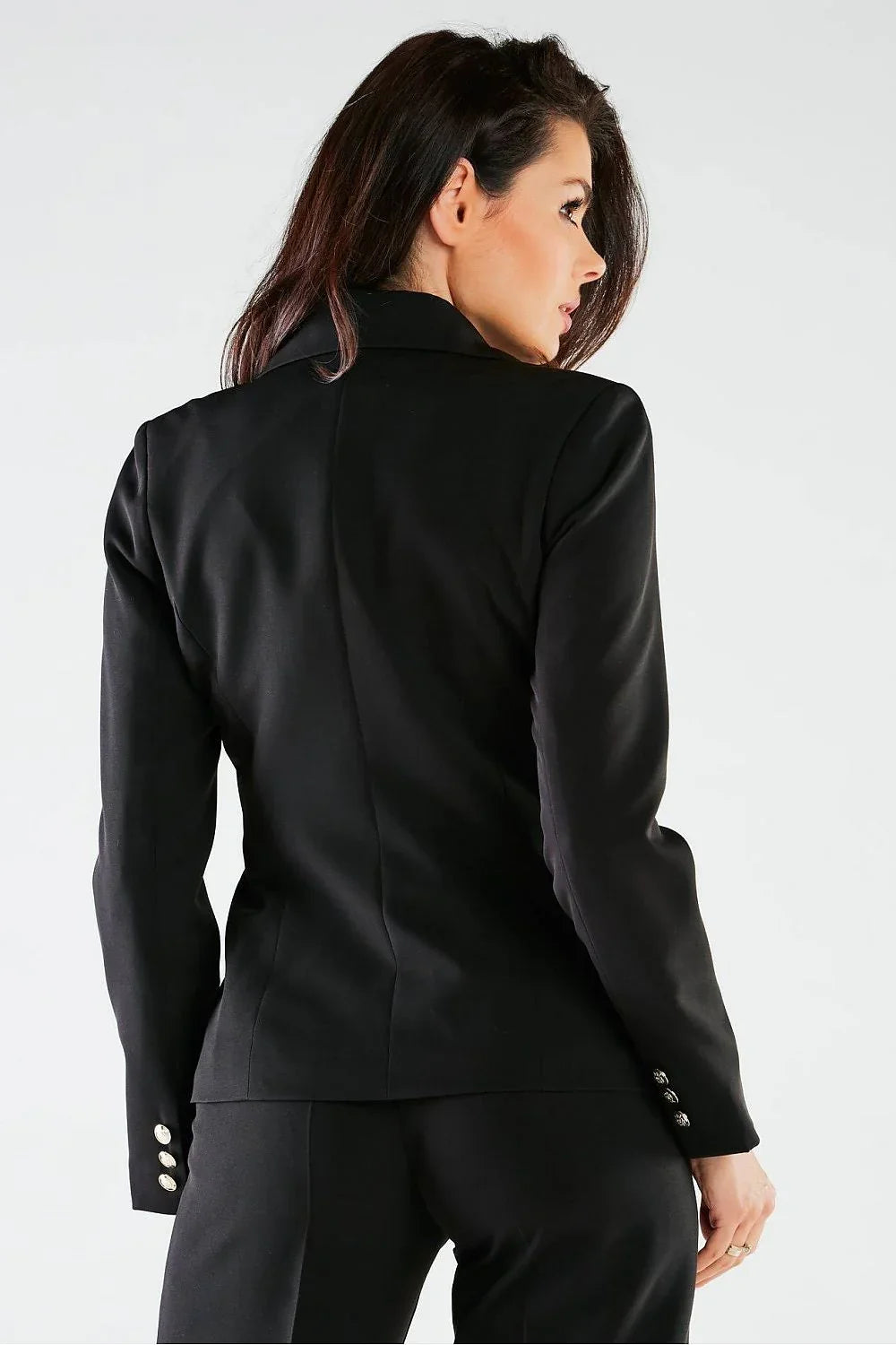 Women Blazer - Stretchable - Double-Breasted - Black -Guocali
