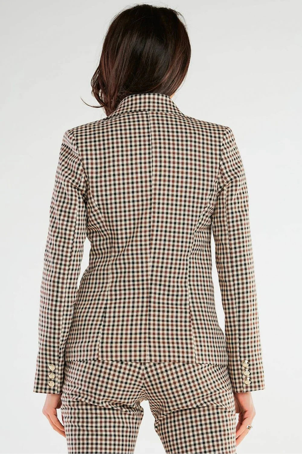 Women Blazer - Stretchable - Double-Breasted - Brown, Beige, Black, White -Guocali