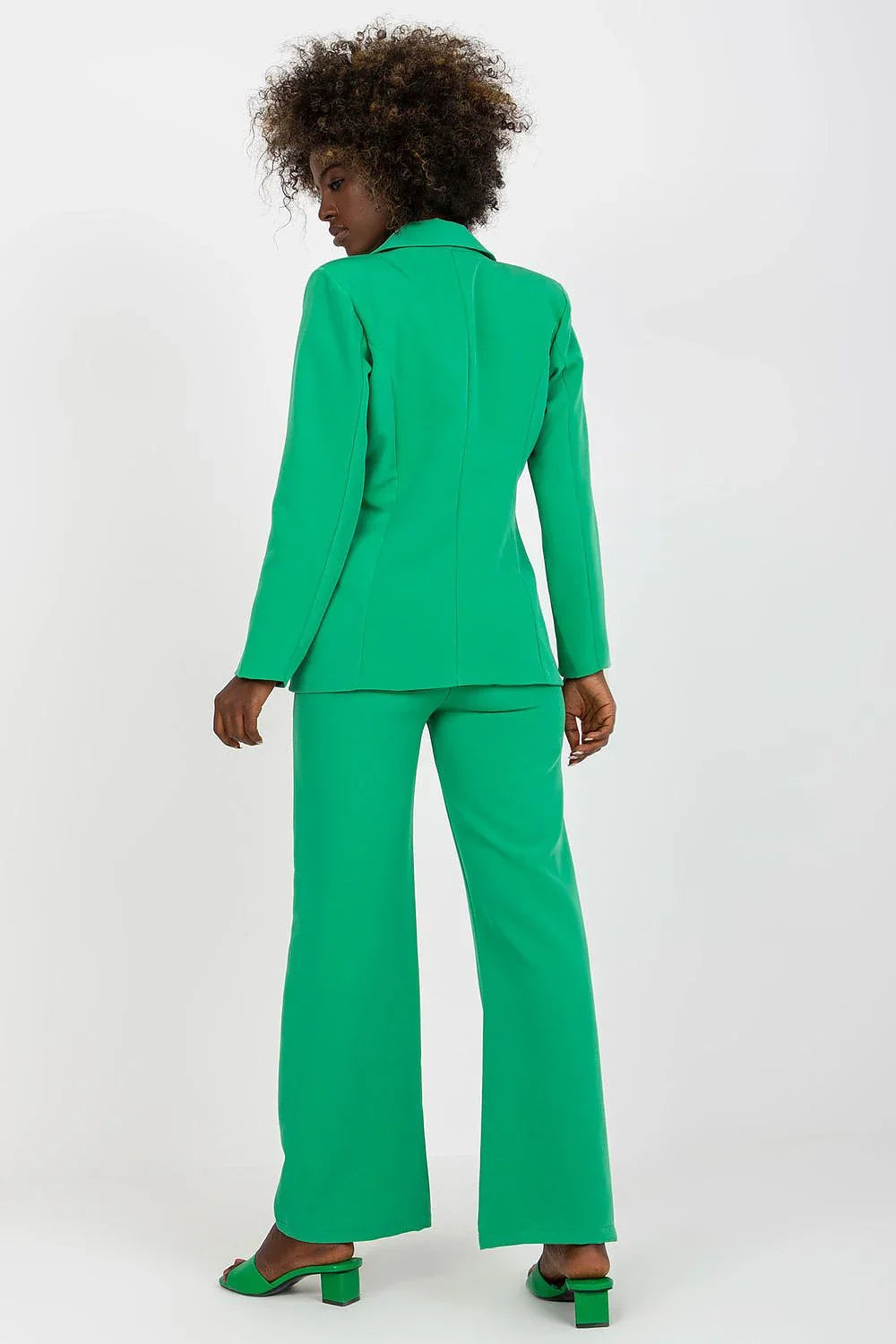 Women Blazer - Stretchable - Double-Breasted - Green -Guocali