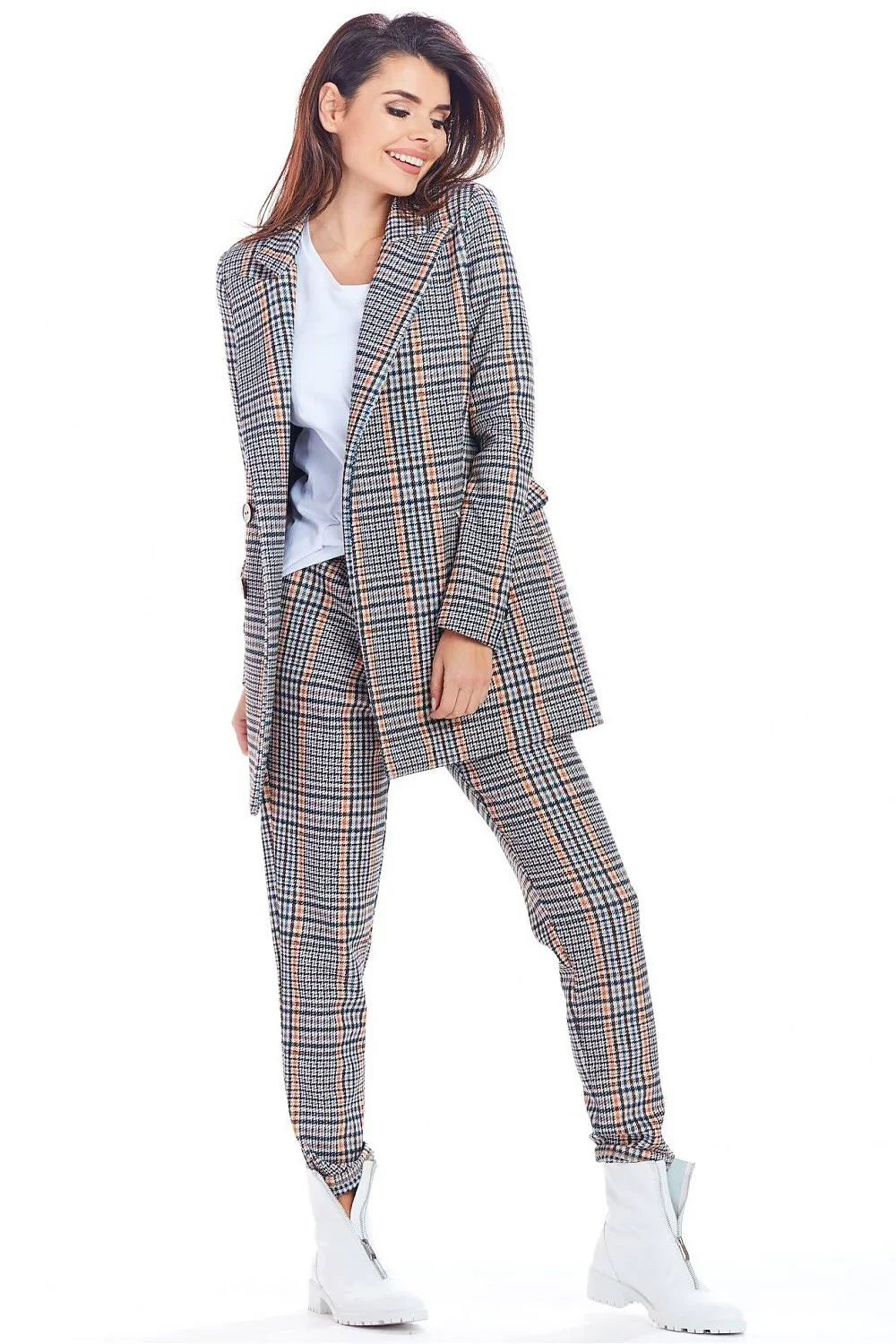 Women Blazer - Stretchable - Double-Breasted - Navy, Brown, Blue -Guocali