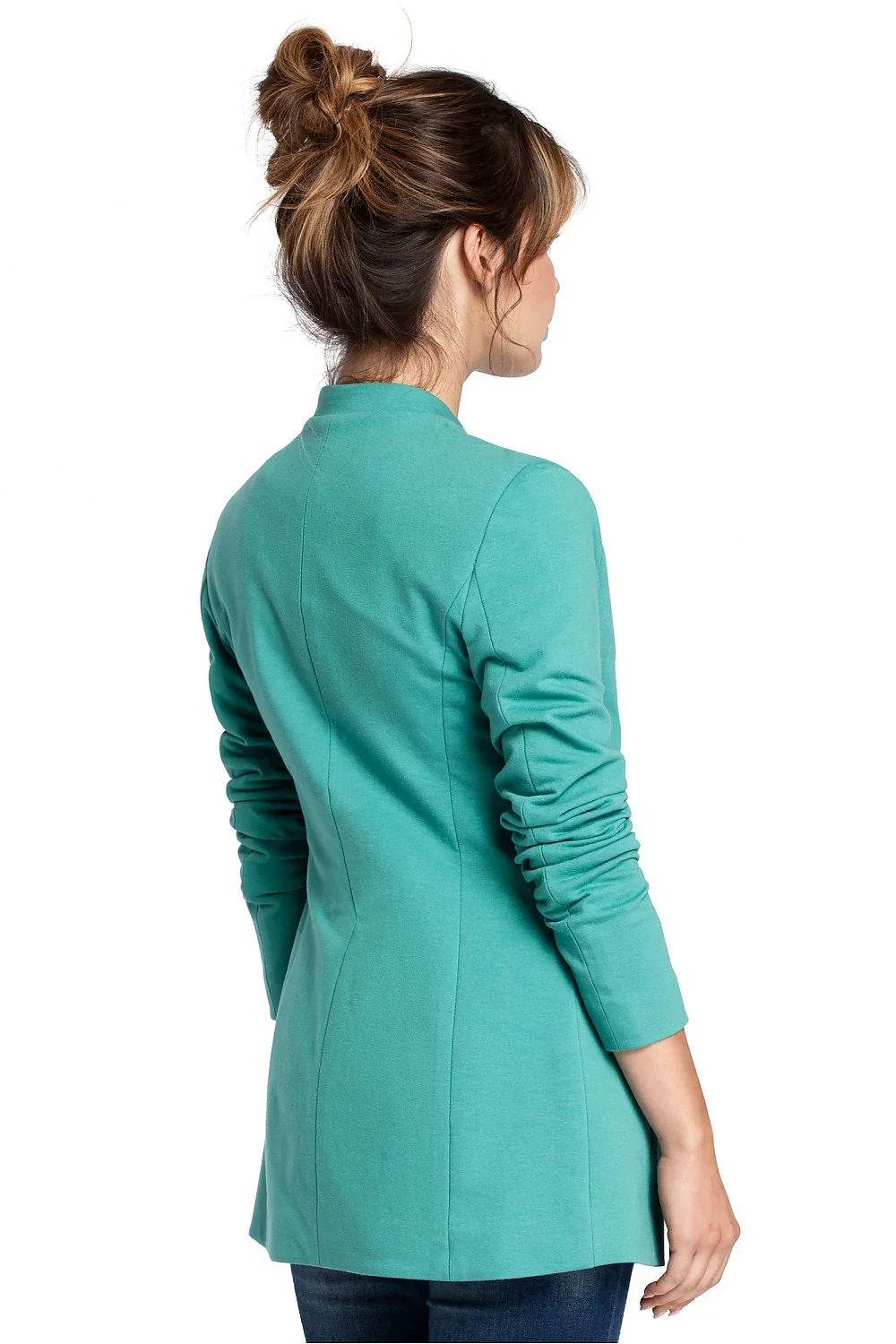 Women Blazer - Stretchable - Slip-On - Green -Guocali