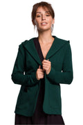 Women Blazer - Stretchable - Slip-On - Green -Guocali