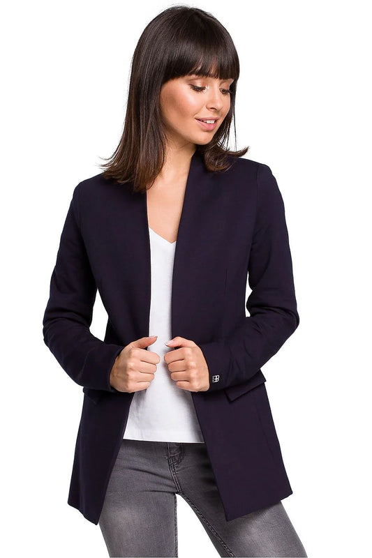 Women Blazer - Stretchable - Slip-On - Navy -Guocali