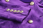Women Blazer - Structured - Double Breasted - Purple -Guocali