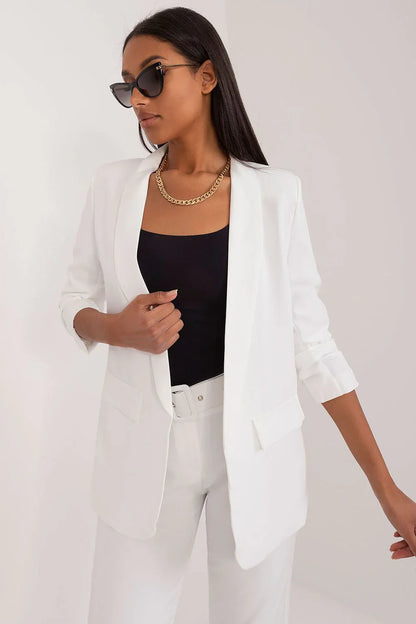 Women Blazer - Wrinkle-Resistant - 1-Button - White -Guocali