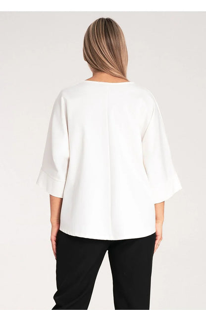 Women Blouse – Breathable – Kimono Sleeve - White -Guocali