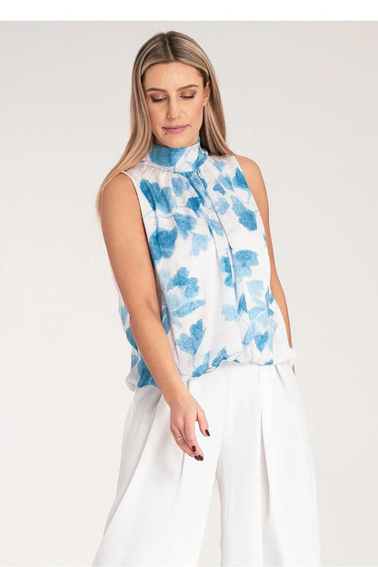 Women Blouse – Breathable – Long Sleeve - Blue -Guocali