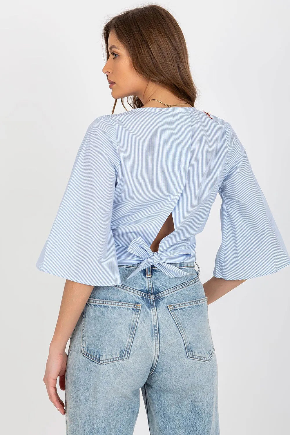 Women Blouse – Breathable – Three-Quarter Sleeve - Blue -Guocali