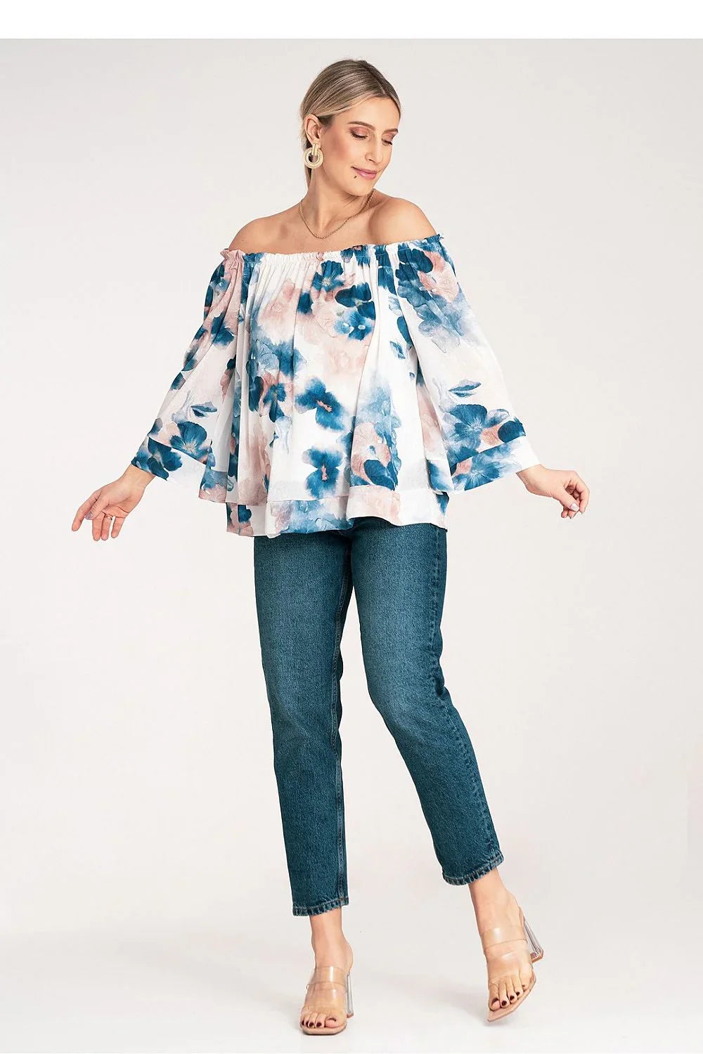 Women Blouse – Lightweight – Long Sleeve - Blue -Guocali
