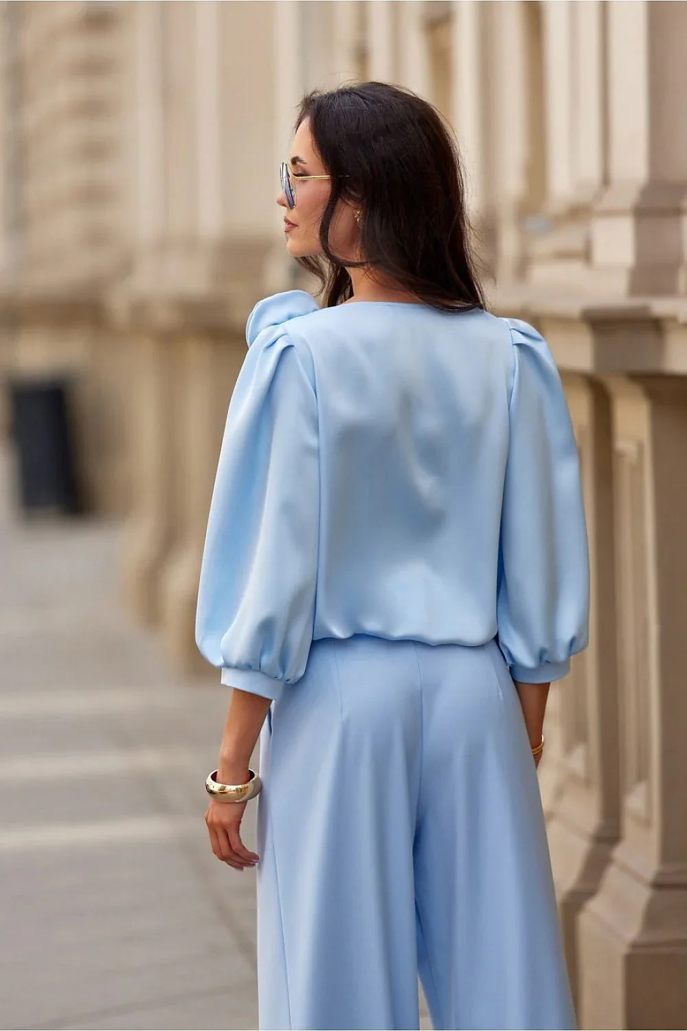 Women Blouse – Lightweight – Long Sleeve - Blue -Guocali