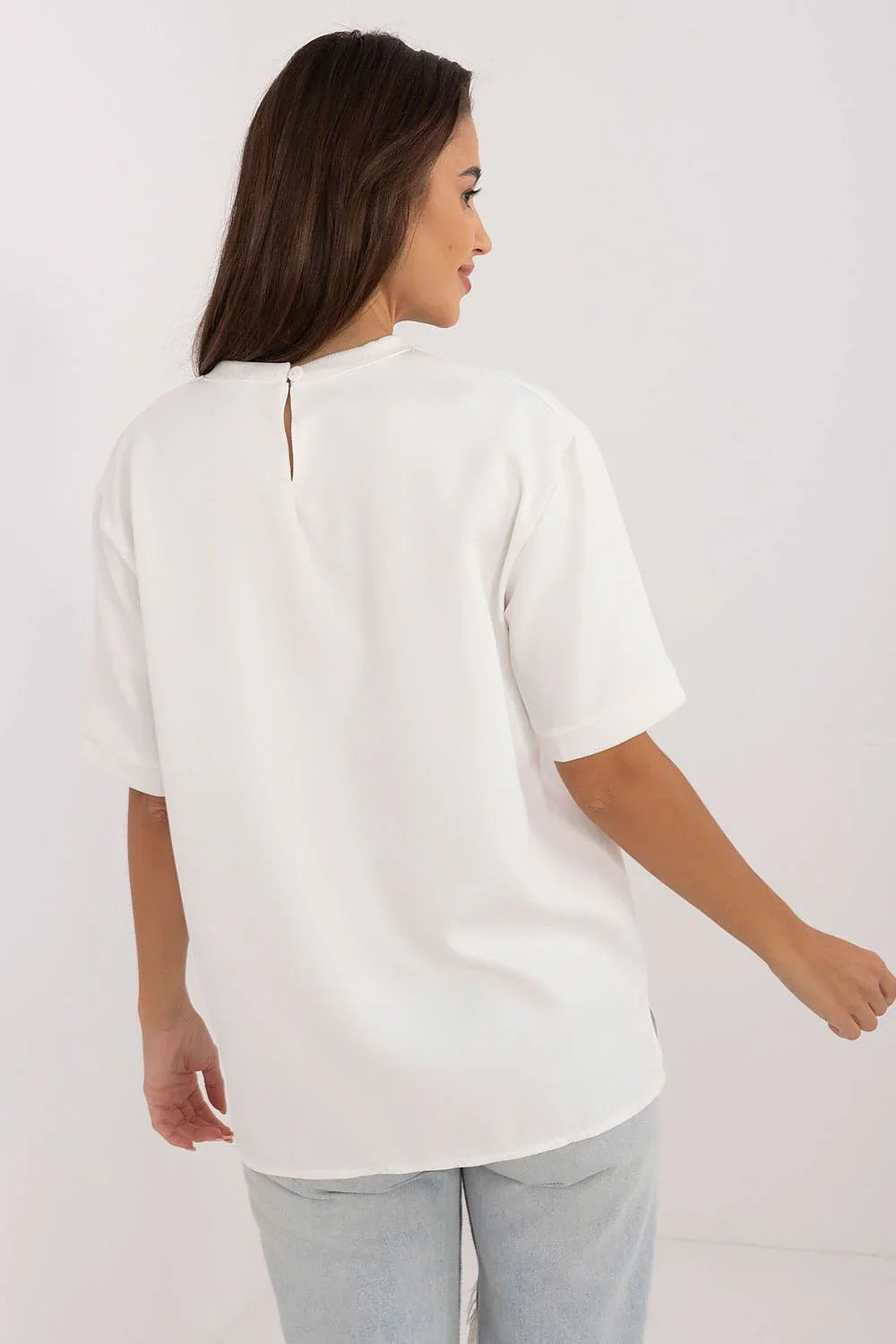 Women Blouse – Lightweight – Short Sleeve - White -Guocali