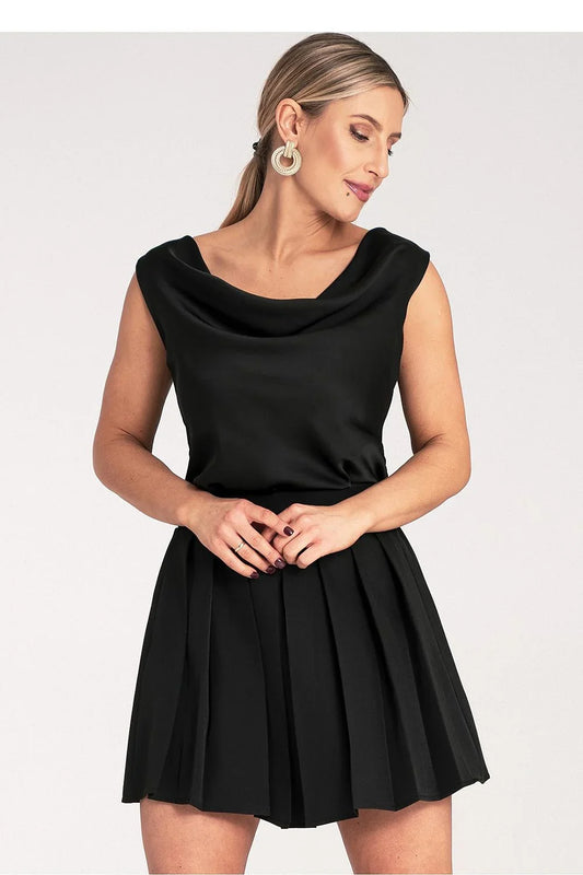 Women Blouse – Lightweight – Sleeveless - Black -Guocali