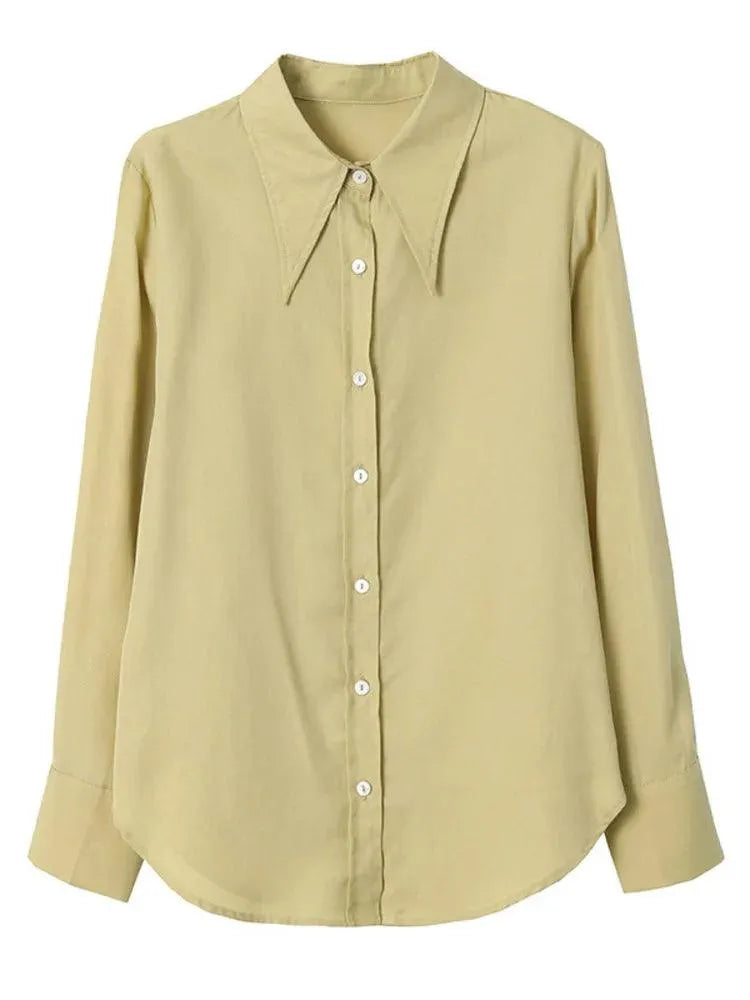 Women Blouse – Ruffle Detail – Puff Sleeves - Cream White