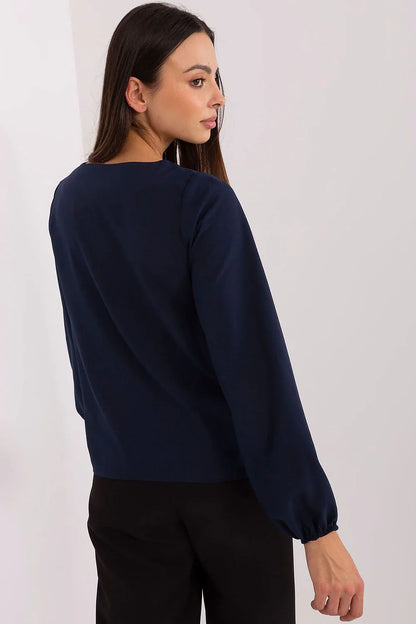 Women Blouse – Stretchable – Long Sleeve - Navy -Guocali