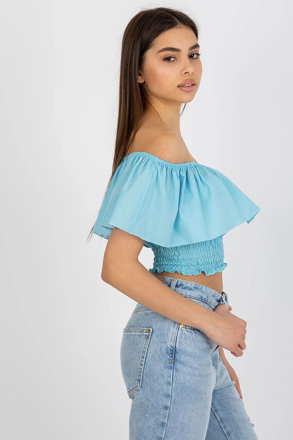 Women Blouse – Stretchable – Sleeveless - Blue -Guocali
