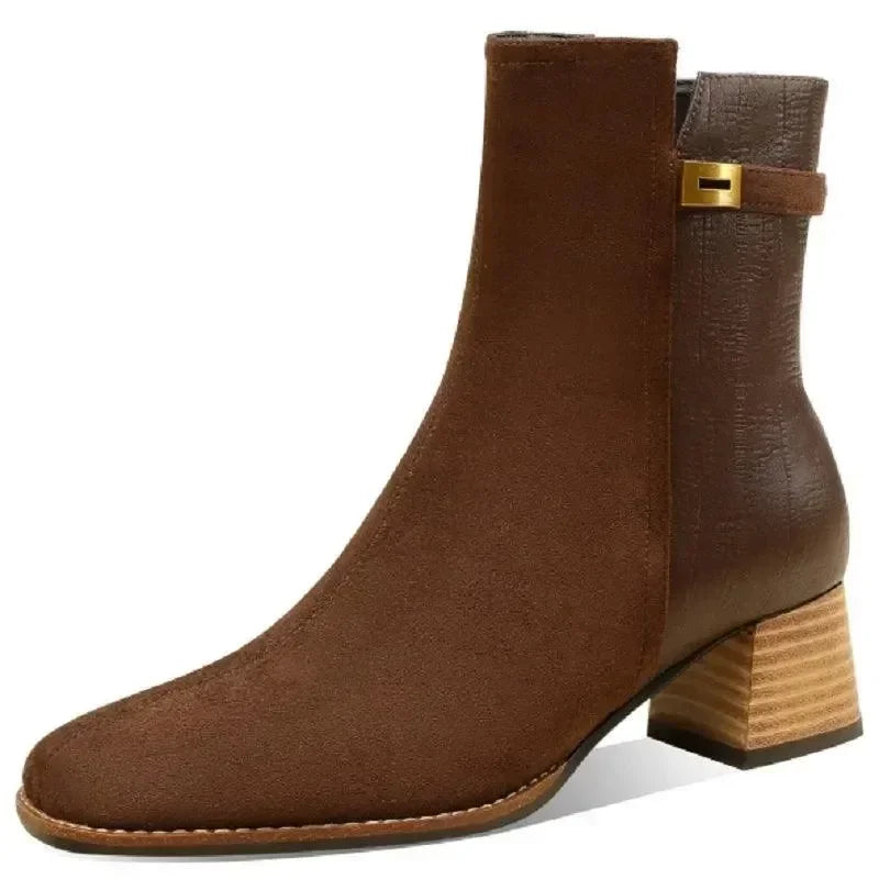 Women Boots - Ankle Fashion Heeled Suede