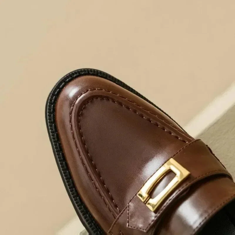 Women Casual Horse Bit Loafers - Slip-On Flat Shoes