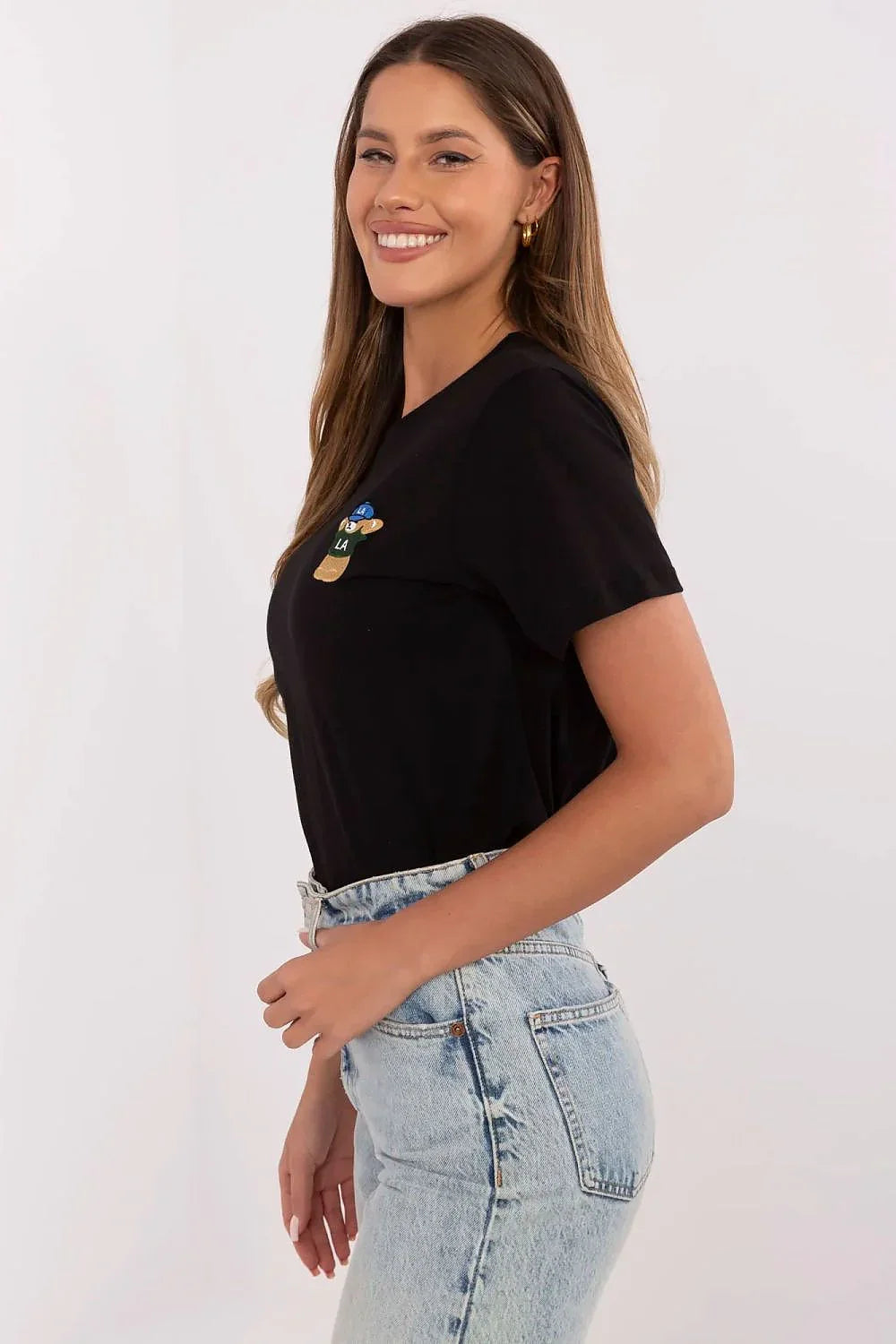 Women Crew-Neck Short-Sleeves T-Shirt – Breathable - Black -Guocali