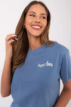 Women Crew-Neck Short-Sleeves T-Shirt – Breathable - Blue -Guocali