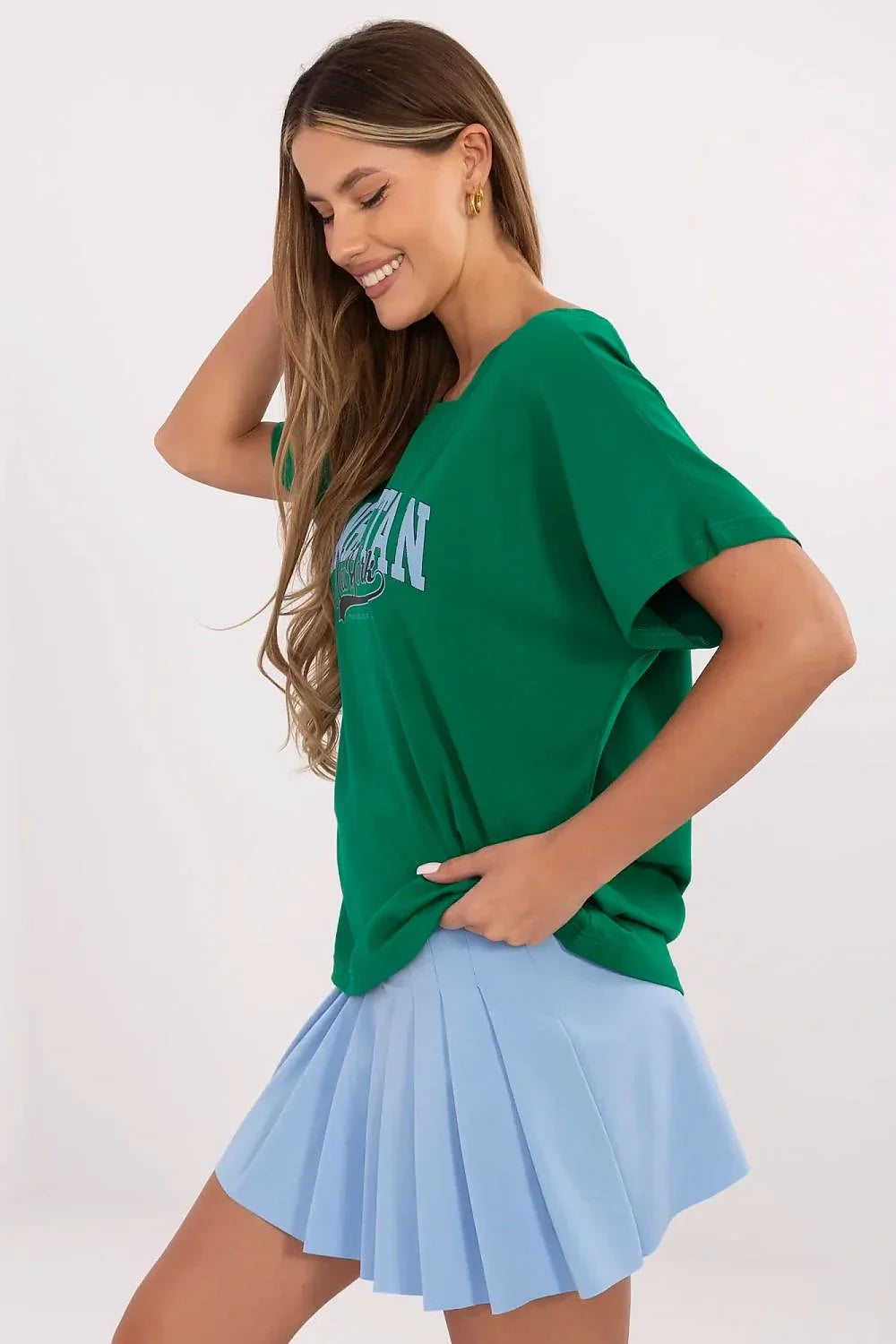 Women Crew-Neck Short-Sleeves T-Shirt – Breathable - Green -Guocali