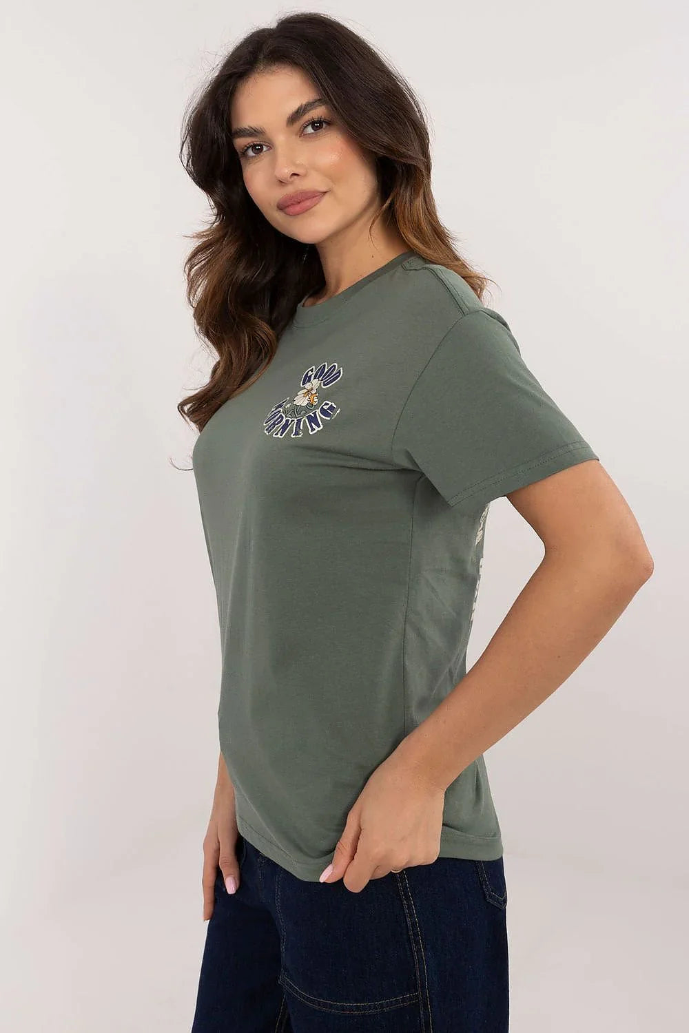 Women Crew-Neck Short-Sleeves T-Shirt – Breathable - Green -Guocali