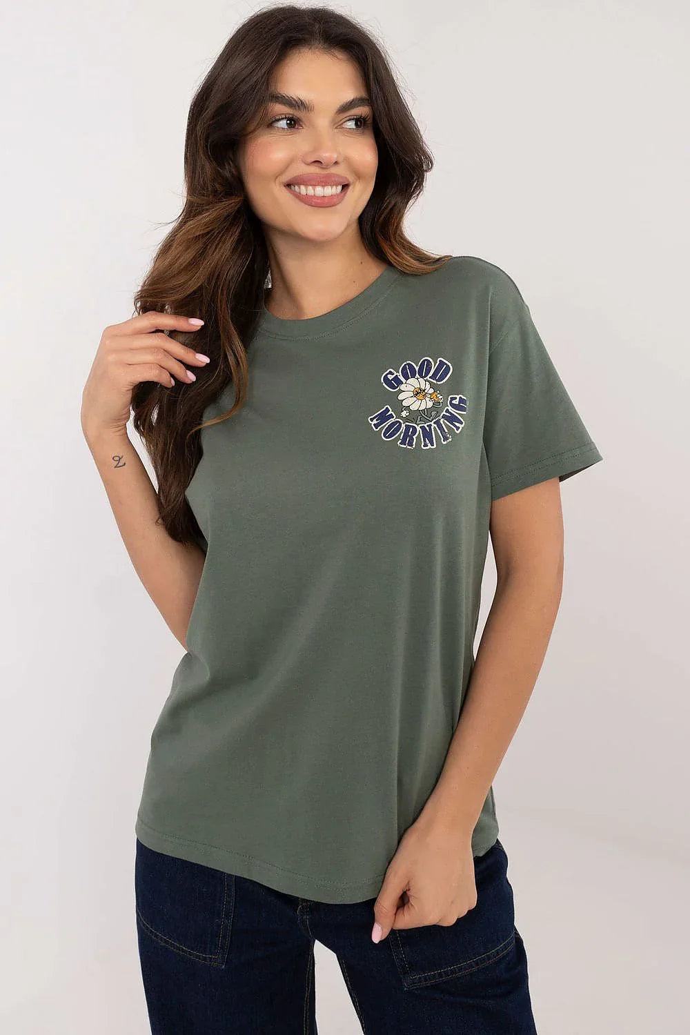 Women Crew-Neck Short-Sleeves T-Shirt – Breathable - Green -Guocali