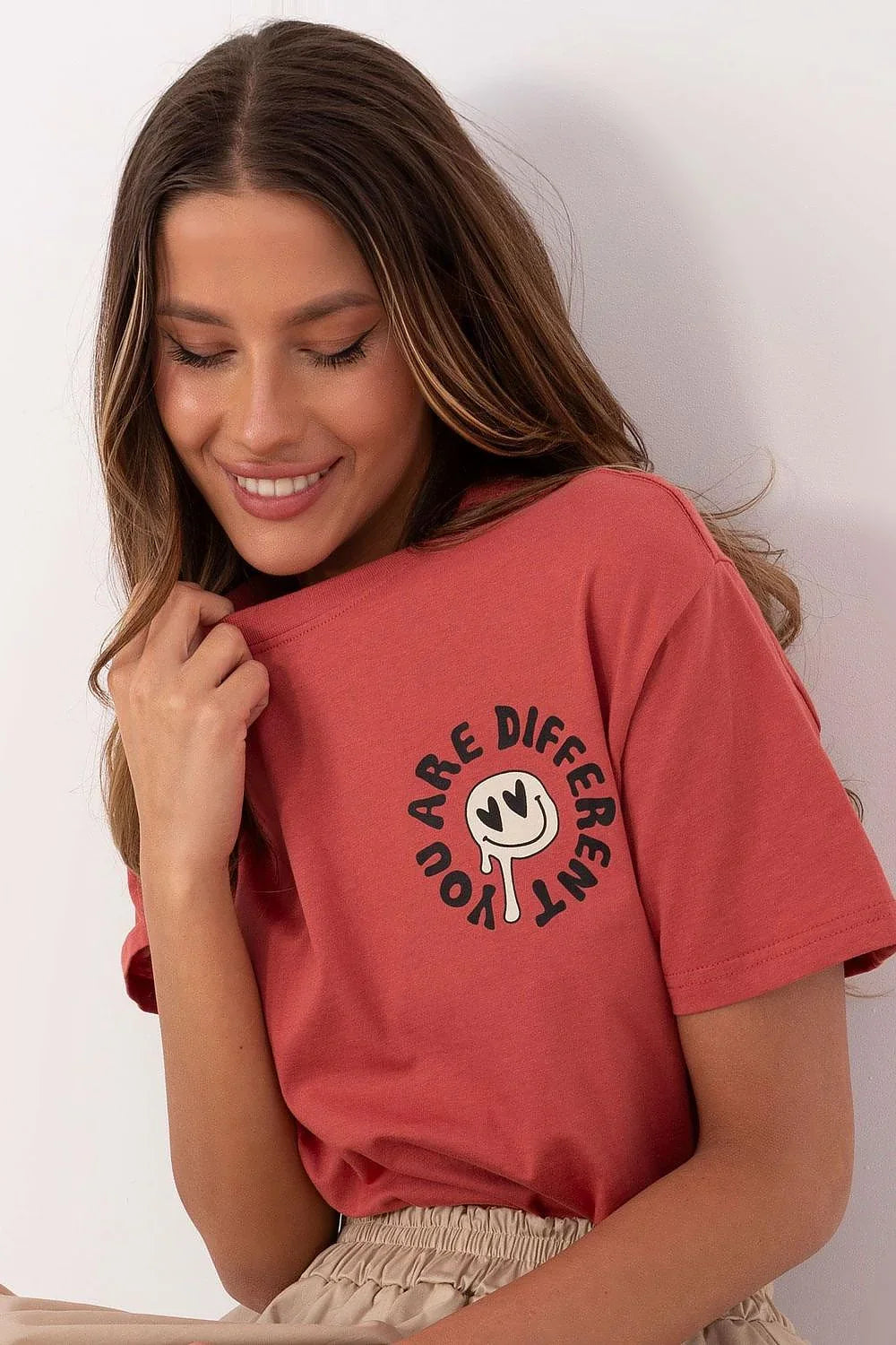 Women Crew-Neck Short-Sleeves T-Shirt – Breathable - Pink -Guocali