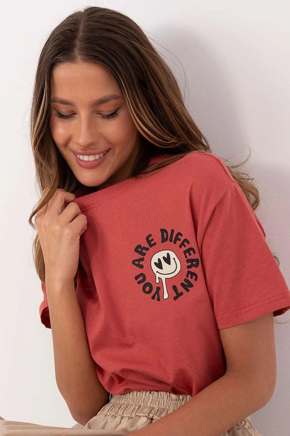 Women Crew-Neck Short-Sleeves T-Shirt – Breathable - Pink -Guocali