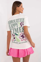 Women Crew-Neck Short-Sleeves T-Shirt – Breathable - White -Guocali