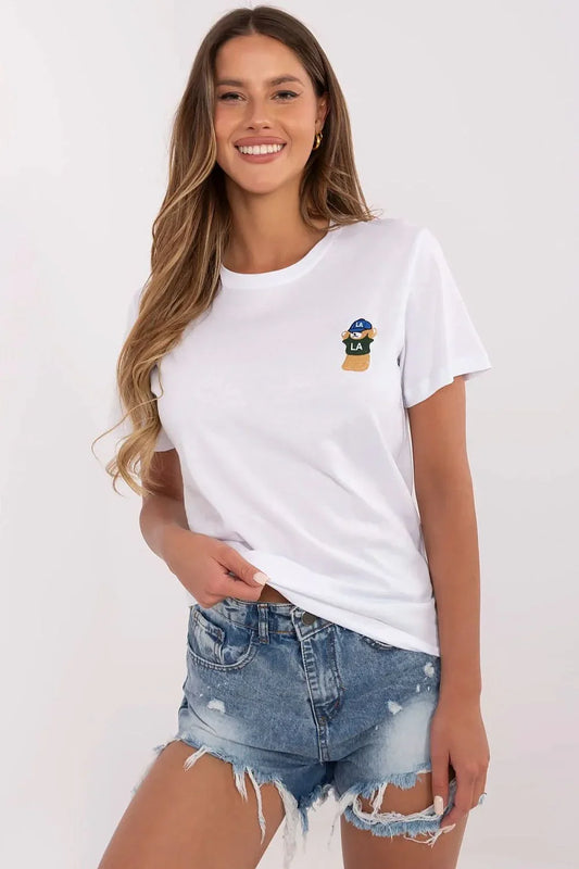 Women Crew-Neck Short-Sleeves T-Shirt – Breathable - White -Guocali